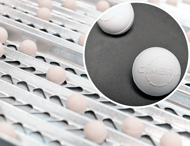 Betech fremstiller de små gummibolde godkendt til fødevarekontakt som anvendes i de anerkendte rense- og sorteringsmaskiner fra Cimbria A/S.